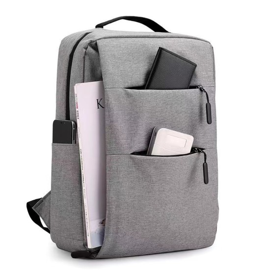 Laptop backpack No brand BP-03, 15.6", Γκρί - 45289