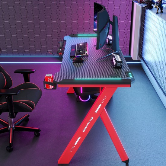Gaming desk No brand D2107, 4 in 1, RGB, Black