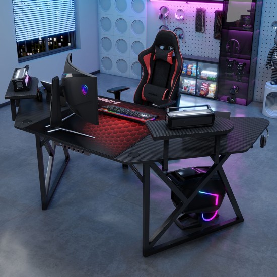 Gaming desk No brand D2204, 5 in 1, Black