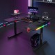 Gaming desk No brand P203, 5 in 1, RGB, Black