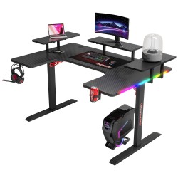 Gaming desk No brand P203, 5 in 1, RGB, Black