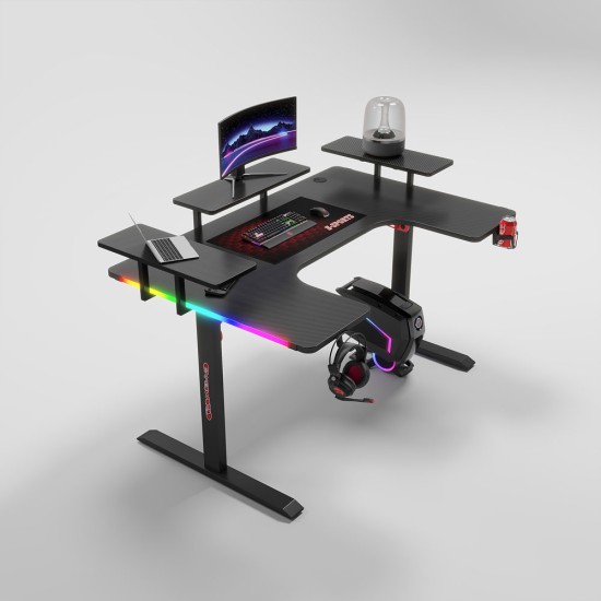Gaming desk No brand P203, 5 in 1, RGB, Black