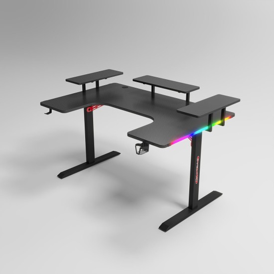 Gaming desk No brand P203, 5 in 1, RGB, Black