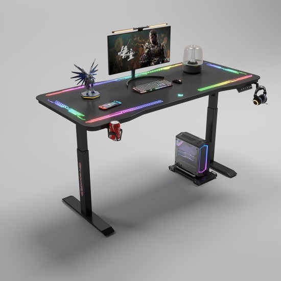 Gaming desk No brand Y109, 4 in 1, RGB, Black