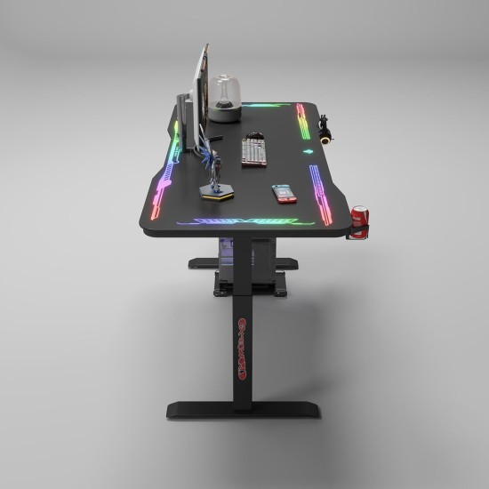 Gaming desk No brand Y109, 4 in 1, RGB, Black